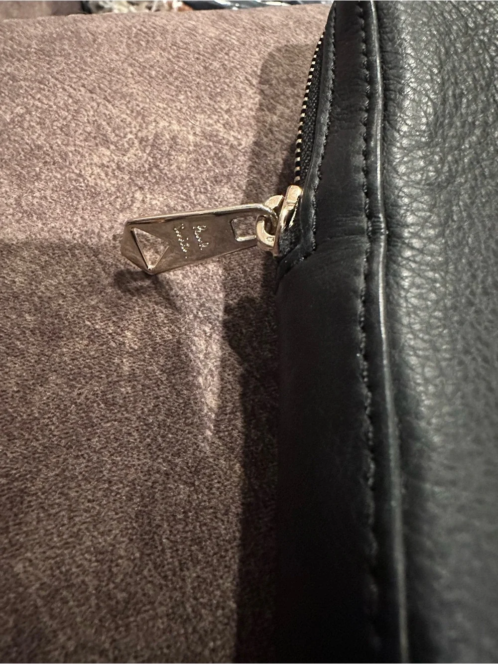 Paul Smith Black Leather Neck Pouch Bag with Multicolor Stripe